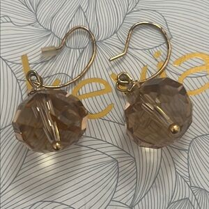 Gold and Brown Smoky Quartz‎ Earrings